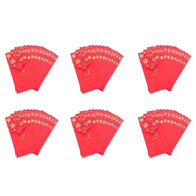 Wedding Envelopes - ABZC-60PCS Chinese Red Envelopes Lucky Money
